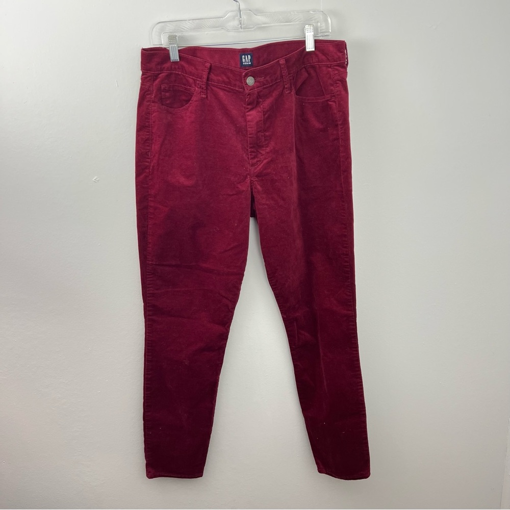 Gap Velvet High Rise Legging Burgundy